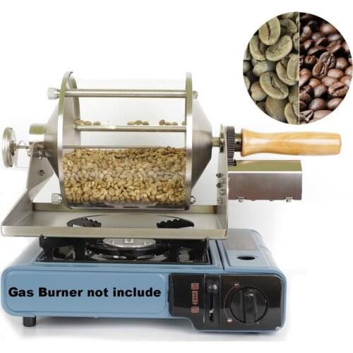 110V/220V Small Household Fuel Gas Coffee Beans Baking Machine Direct Fire Roaster 400G Capacity Glass Transparent Visualization