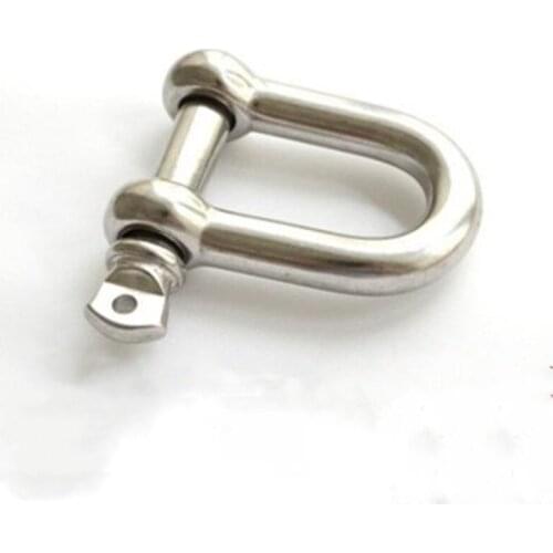 2PCS 304 Stainless Steel D-type Shackle Bow U-type High-Strength Lifting Ring Buckle Connection Fixed Chain M4 M5 M6 M8 M10