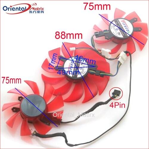 3pcs/Lot FD9015U12S FD8015U12S 12V 4Pin For GALAXY GeForce RTX 2060 2070 2080 SUPER GAMER OC Graphics Card Cooler Cooling Fan