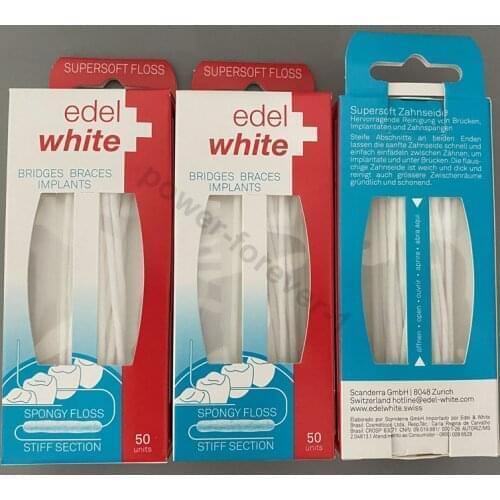 5Box/Lot Dental Sponge Floss Brackets Braces Implants Crown Bridges Cleaner Expand Soft Edel White Superfloss