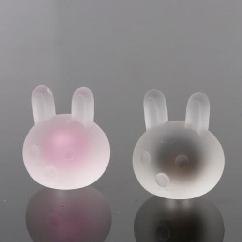 New Hot Black Pink Acrylic Rubber Frosted Rabbit Spacer Loose Beads For Handmade Jewlery Accessory 19x17mm 5pcs