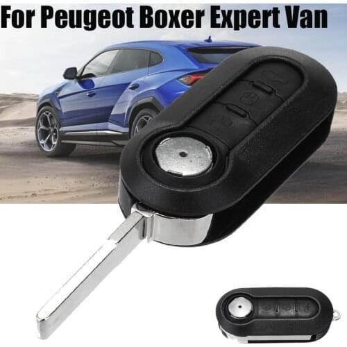 3 Buttons Remote Key Case Folding Flip Car Remote ignition Lock Open Trunk Fob Key Case For Peugeot Boxer Expert Van Replacment