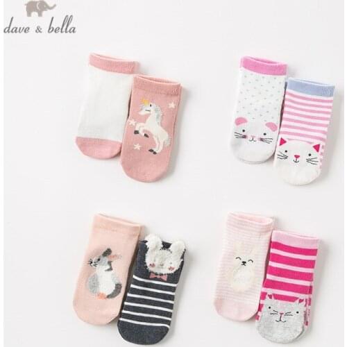 DB11971 dave bella spring autumn baby girls Lolita sock children bows lovely socks sets 2pcs