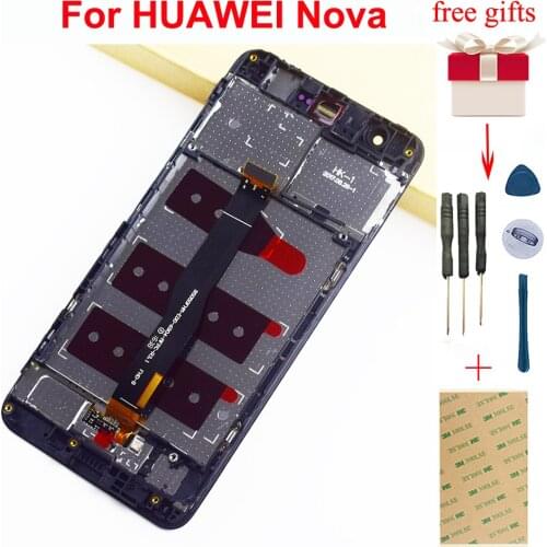 For HUAWEI Nova Display CAZ-AL10 CAN-L01 / L1/ L13 L12 Touch Screen Digitizer Sensor Glass + LCD Display Panel Assembly Frame