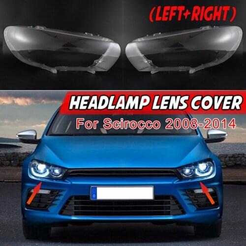 For Scirocco 2008-2014 Car Headlight Lens Cover Replacement Headlight Transparent Lampshade Glass Shell