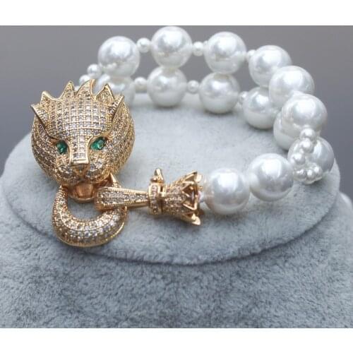 GrayBirds Fashion Style Anniversaries Jewelry Animal Leopard Shell Pearl Strand Bracelet Gift For Sister Hot Sell Customizable