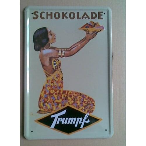 50pcs/lot Metal Sign shabby chic SCHOKOLADE Metal Tin Signs coffee painting Bar pub home Wall Decor Retro Metal Art Poster C-25