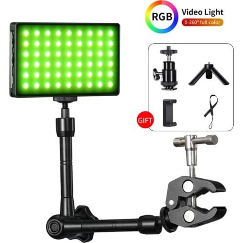 Soonpho On-Camera Light Full Color 2500K-8500K CRI 95+ RGB LED Video Light Bi-Color Panel Light with Mini Tripod