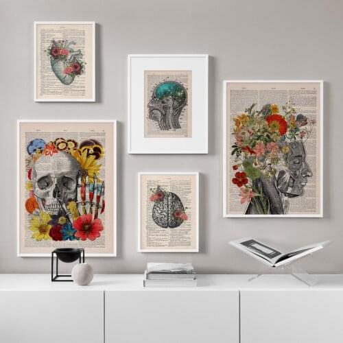 Anatomy Human Heart Brain Lungs Wall Art Canvas Painting Nordic Posters And Prints Wall Pictures For Living Room Office Doctor