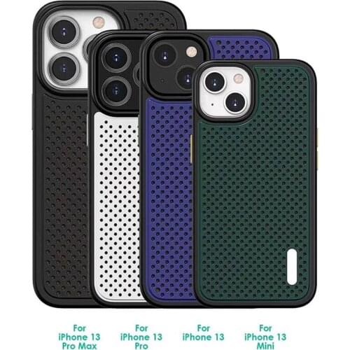 2021 New Graphene Mobile Phone Shell for IPhone 11 12 13 Pro Max Case Hollow Heat Dissipation Vent Hole Protective Back Cover