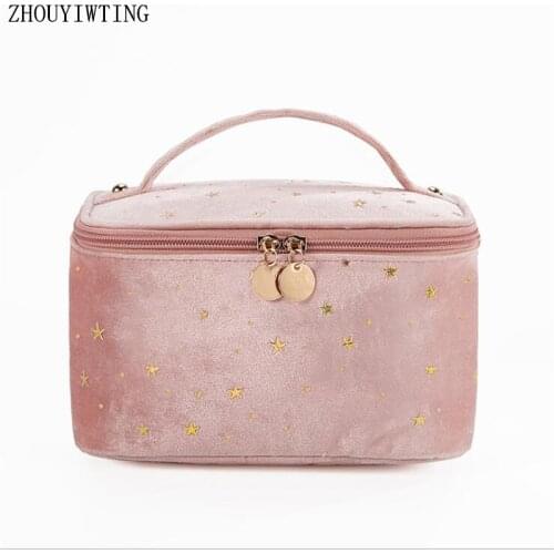 New Flannel Cosmetic Bags For Women High Quality Travel Toiletries Organizer Hand Wash Pouch Female Velvet Storage Make Up Cases