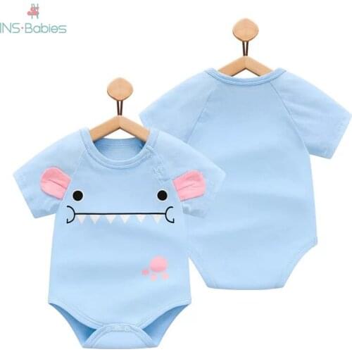 Baby Clothes Summer Short Sleeved Bodysuit Newborn Pure Cotton Triangle Clothing Baby Boy Body Fashion Cartoon Roupas Girl Climb