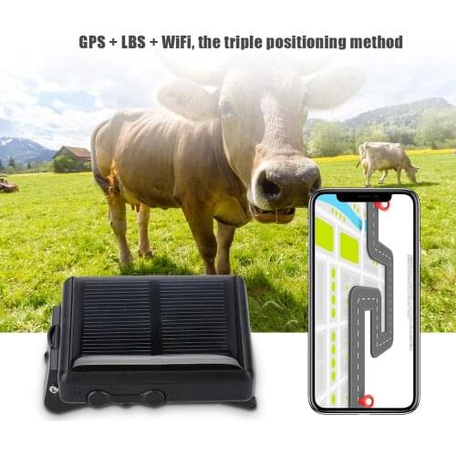 Portable WiFi Animal GSM GPRS GPS Locator Waterproof Solar Power Tracker Anti-lost for Cow Waterproof GPS Locator Solar Power