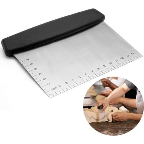 6.5 inch Stainless Steel Flour cutter Pizza Cutter Smoother with Measuring Scale Baking Spatulas kitchen tools accessories