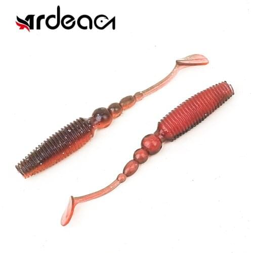 Ardea Mini Soft Bait 8Pcs 65mm 1.6g Silicone worm T-Tail Fishing Lure Artificial Wobblers Jigging Bass Pike Saltwater Tackle