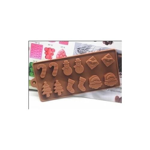 Silicone cake mold 6 sets of Christmas tree wand socks Snowman silicone Chocolate Mold