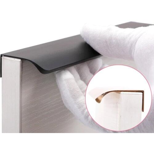 Gold Black Hidden Cabinet Hidden Handle and Drawer Pull Cupboard Cabinet Door Furniture Knobs Bedroom Hardware Pulls Modern