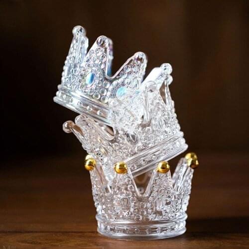 Glass Crystal Crown Home Decor Candle Holders Wedding Decoration Accessories Candlesticks For Candelabro Centerpiece Vintage