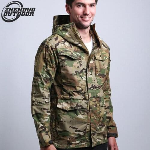 Tactical Coat Mens M65 Army Fan Field Coat Outdoor Function Rain Jacket Hunting Clothes Windbreaker Waterproof