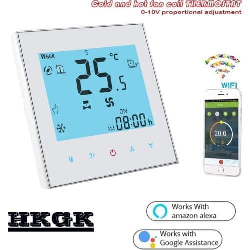 24VAC WiFi thermostat 0-10V adjustable ,2P 4P for heating & cooling , Works with Alexa Google Home