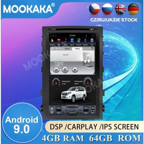 Tesla 17" Android 9 PX6 4G 64GB Car Player For Toyota Land Cruiser 2008-2015 Car GPS Navi CarPlay Head Unit DSP Stereo
