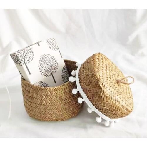 Seaweed Woven Baskets Flower Basket Household Storage Baskets Flower Basket Natural Household Decoration Hot Sale