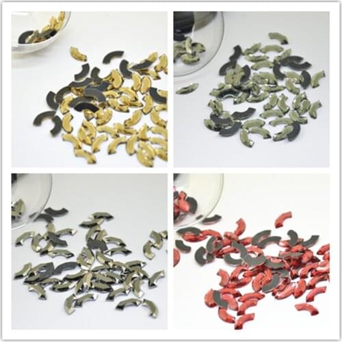 High-Quality DMC Moon Crescent shape Hot Fix Rhinestones Garment Accessory Sewing & Fabric Beads Craft DIY 100pcs