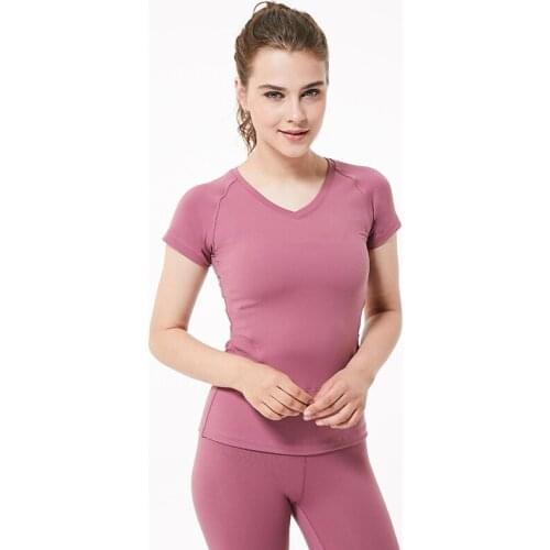 TaoBo 2020 Womens Sports Tops Quick-drying Breathable Tight T-Shirt Spring and Summer Running Training Short-Sleeved Yoga Cloth