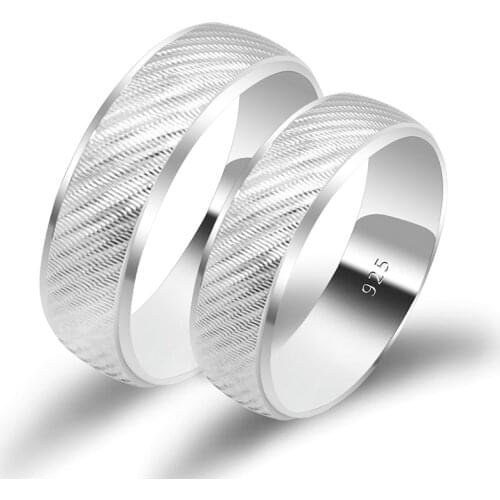 1 Pair Silver 925 Rings Set For Lover Men Women Elegant Engagement Couple Ring Promise Wedding Bands Jewelry Gifts