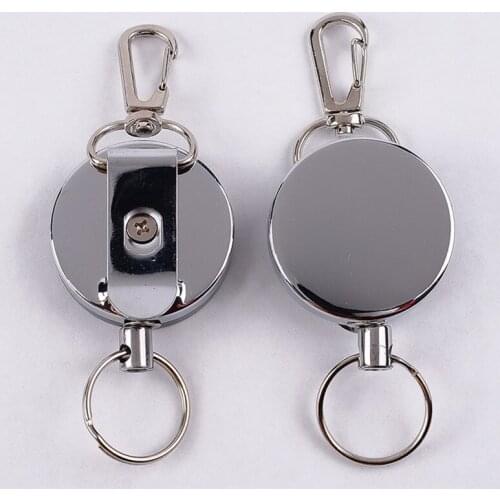 1 Pcs Resilience Steel Wire Rope Elastic Keychain Recoil Sporty Retractable Alarm Key Ring Anti Lost Ski Pass ID Card