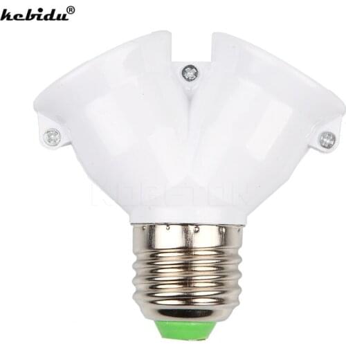 Kebidu 10pcs Light Lamp Bulb Holder Adapter Converter Copper Contactor E27 to Dual 2X E27 Socket Base Extend Splitter Halogen