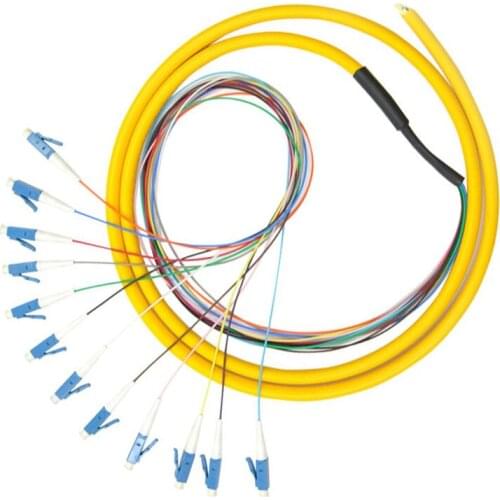 12 Cords 1.5 Meter, LC UPC SM Single Mode Bundle Optic Fiber Optic Pigtail ,High reliability