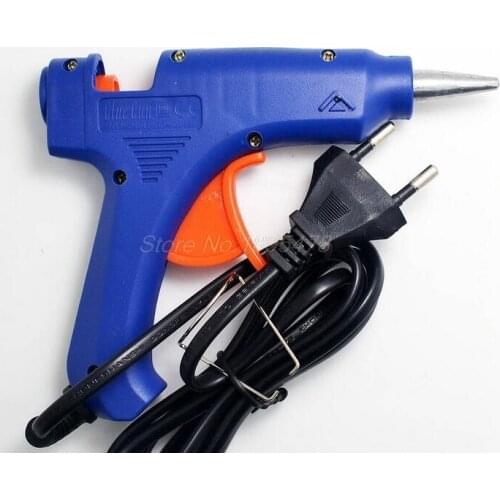 144PCS High Temp Heater Melt Hot Glue Gun 20W Repair Tool Heat Gun Blue Mini Gun With Trigger US/EU plug