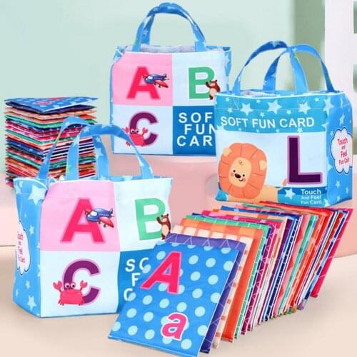 26PCS Baby Cloth Books Toddler Alphabet English Learning Cognitive Cards Montessori Education Puzzle Toys For Children