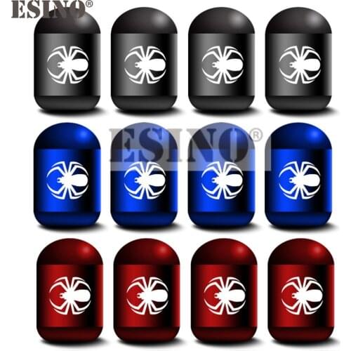 4 x Car Styling Aluminum Alloy Funny Spider Wheel Tire Valve Caps Wheel Tires Valves Tyre Stem Air Caps Airtight Covers