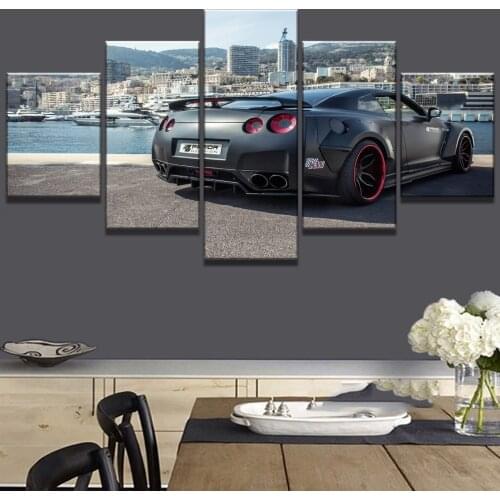 5 Piece HD Print Nissan Gtr Widebody Rear Car Cuadros Decoracion Paintings on Canvas Wall Art for Home Decorations Wall Decor