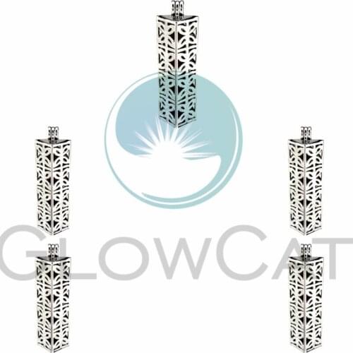 5pcs Rectangular Butterfly Pearl Cage Locket Pendant Jewelry DIY Bead Cage Aroma Essential Oil Diffuser For Oyster Pearl