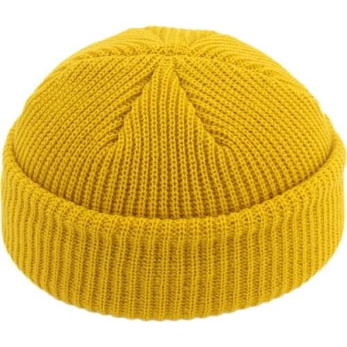 7 Colors Winter Knitted Hat Brimless Hiking Cycling Cap Hip Hop Beanie Skullcap Women Casual Solid Pumpkin Hats