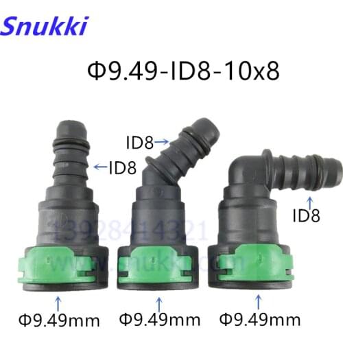 9.49mm ID8 180 degree SAE 3/8 Fuel pipe joint Fuel line quick connector for Ford Tesla 5pcs a lot