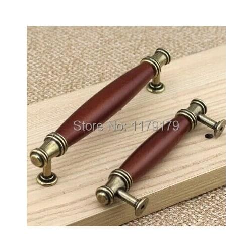 96mm wood with zinc alloy antique brass drawer cabinet wardrobe pulls knobs bronze dresser handles pulls 3.75"