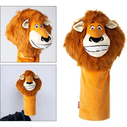 Plush Golf Club Head Cover Lion Shaped Driver Headcover Transport Carrying Sleeves Protector for Golfer Gift Club Keepsake