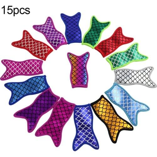 15Pcs Reusable Mermaids Ice Lollys Pole Holder Children Anti-cold Ice Cover Bag Ice Pop Freezer Sleeve Cover Protector Tool