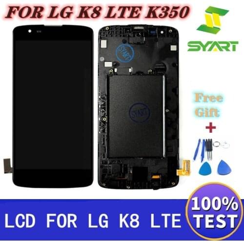 For LG K8 LTE K350 K350N K350E K350DS LCD Display With Touch Screen Digitizer Assembly With frame + Tools 100% Test for LG K8LTE