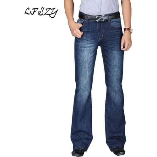 Jeans Men 2020 Mens Modis Big Flared Jeans Boot Cut Leg Flared Loose Fit high Waist Male Designer Classic Denim Jeans Pants