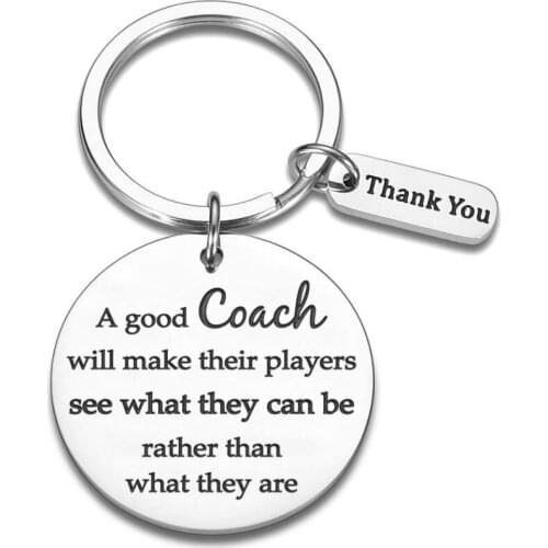 Sports Teacher Day Thank You Gifts for Men Woman Boys Girls Football Basketball Baseball Swimming Soccer Coaches Key Ring