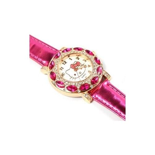 Cute Leather Quartz Watch Children Kids Girls Casual Fashion Bracelet Wrist Watch Clock Relogio Feminino