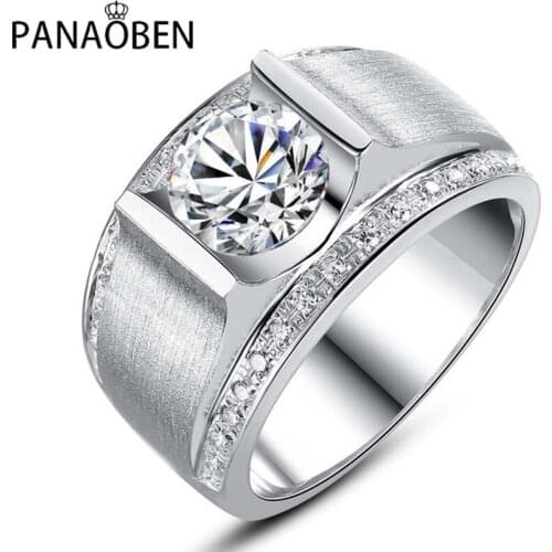 Real 925 Sterling Silver Mens Ring Luxury and Generous Unique Engagement Wedding Party Anniversary Elegant Jewelry Diamond Gift