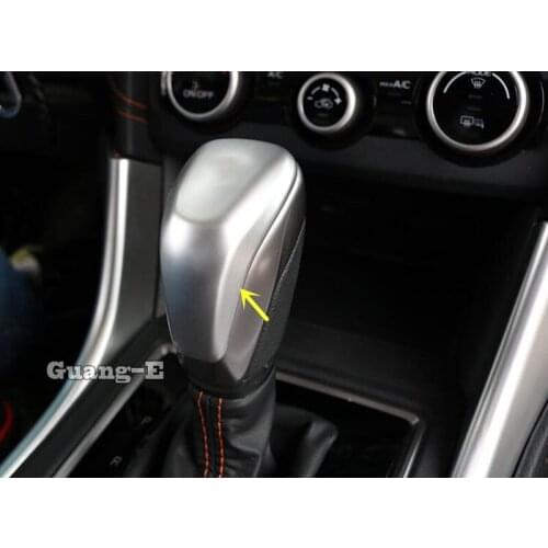 Car Sticker Head Sequin Trim Carbon Fibre Gear Cover Shift Knob Control Lamp Frame 1pcs For SUBARU XV 2018 2019 2020 2021
