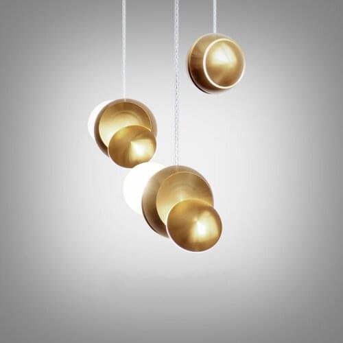 Nordic Gold Rotating Iron Ball Pendant Lights Deco Bedroom Living Room Lighting Dining Room Lamp Led Bar Designer Hanging Lights