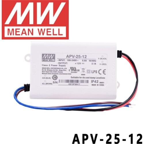 Original Mean Well APV-25-12 meanwell 12V/2.1A Constant Voltage design 25.2W Single Output LED Switching Power Supply